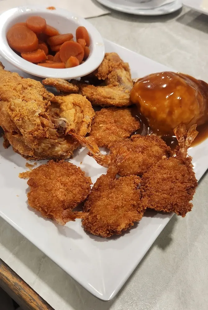 1 4 Chicken and Breaded Shrimp